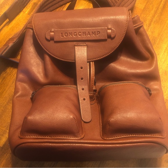 NEW $890 Longchamp Small 3D Leather Backpack in Cognac! - Picture 7 of 12